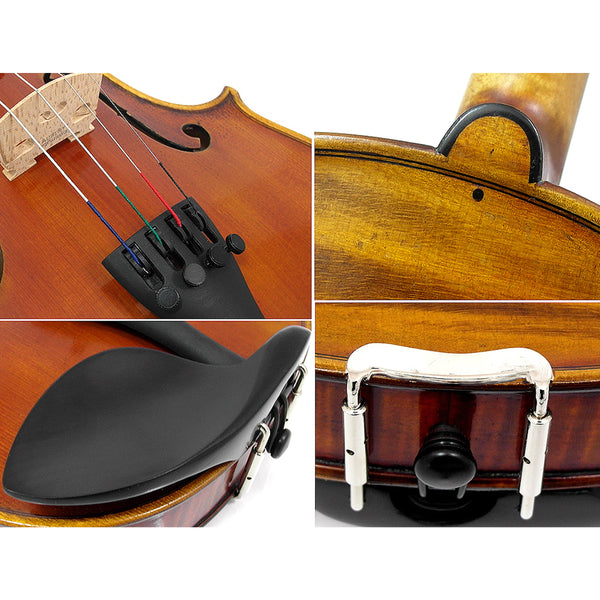 D'Luca Strauss 500 Symphony Violin 4/4 with SKB Molded Case, Strings and  Tuner