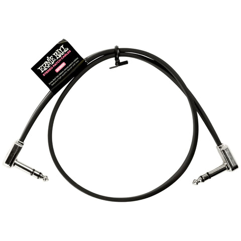 Ernie Ball Flat Ribbon Stereo Patch Cable 24in - Black - Single