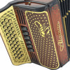 Alacran Accordion 34 Button 12 Bass Two Tone FBE/EAD Brown Wood Stain