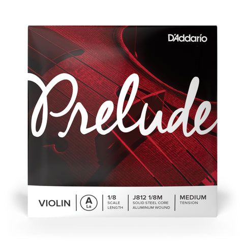 D'Addario Prelude Violin Single A String 1/8 Scale, Medium Tension