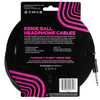 Ernie Ball Headphone Extension Cable 1/4 to 3.5mm 10ft - Black