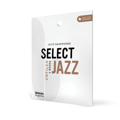 D'Addario Organic Select Jazz Unfiled Alto Saxophone Reeds, Size 2 Medium, 3-Pack