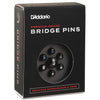 D'Addario Ebony Bridge Pins with End Pin Set, Abalone Inlay