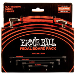 Ernie Ball Flat Ribbon Patch Cables Pedalboard Multi-Pack - Red