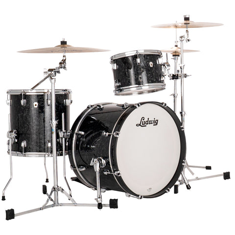 Ludwig NeuSonic Downbeat 3-piece Acoustic Drum Set Shell Pack Ebony Pearl