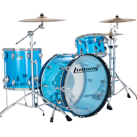 Ludwig Vistalite Pro Beat 3-piece Acoustic Drum Set Shell Pack Blue