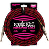 Ernie Ball Braided Instrument Cable Straight/Straight 18ft - Red/Black