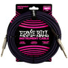 Ernie Ball Braided Instrument Cable Straight/Straight 18ft - Purple/Black