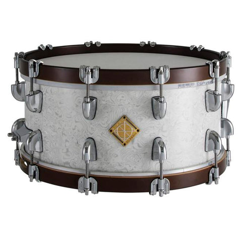 Dixon Classic Series Wood Snare Drum 6.5x14 Sub Zero White Wood Hoops