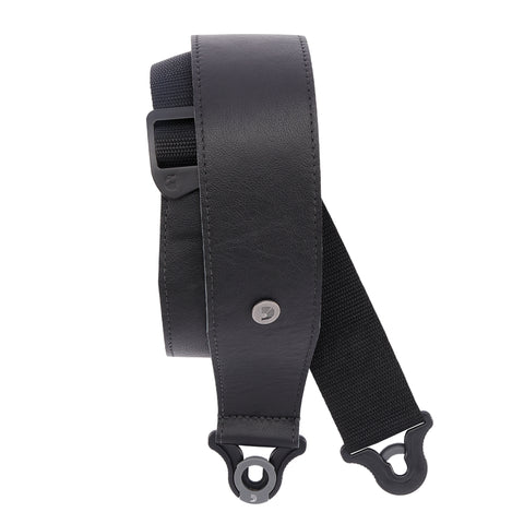 D'Addario Comfort Leather Auto Lock Guitar Strap, Black