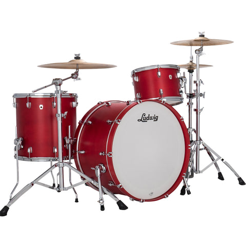 Ludwig NeuSonic Pro Beat 3-piece Acoustic Drum Set Shell Pack Satin Diablo Red