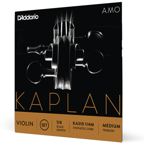 D'Addario Kaplan Amo Violin String Set, 1/4 Scale, Medium Tension