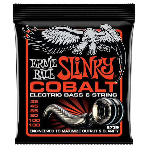 Ernie Ball Slinky Cobalt 6-String Electric Bass Strings 32-130 Gauge