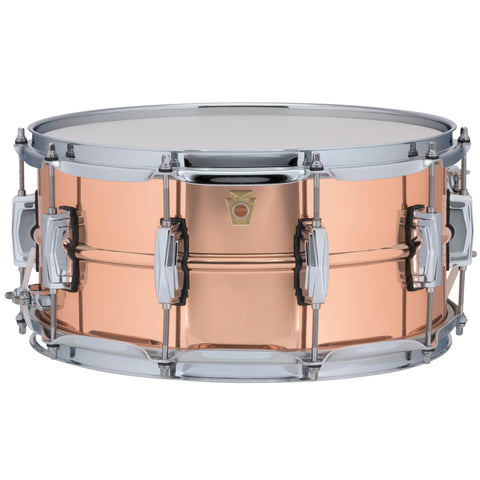 Ludwig LC662 Copper Phonic 6.5x14 Smooth Polished Shell, Imperial Lugs Snare Drum