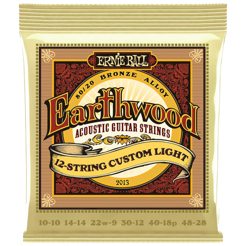 Ernie Ball Custom Light Earthwood 80/20 Bronze 12-String Acoustic Guitar Strings 10-48 Gauge