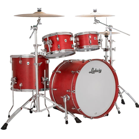 Ludwig NeuSonic Rapid MOD2 4-piece Acoustic Drum Set Shell Pack Satin Diablo Red