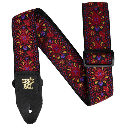 Ernie Ball Classic Jacquard Guitar Strap/Bass Strap - Crimson Royal Bloom