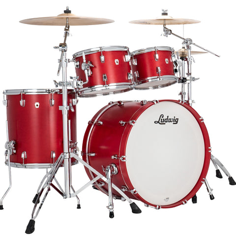 Ludwig NeuSonic MOD2 4-piece Acoustic Drum Set Shell Pack Satin Diablo Red