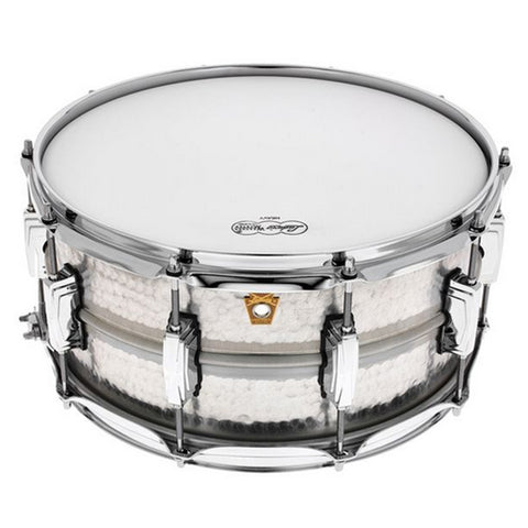 Ludwig LA405K Acrophonic 6.5X14 Hammered Patina Shell, Imperial Lugs Snare Drum