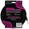 Ernie Ball Headphone Extension Cable 1/4 to 3.5mm 20ft - Black