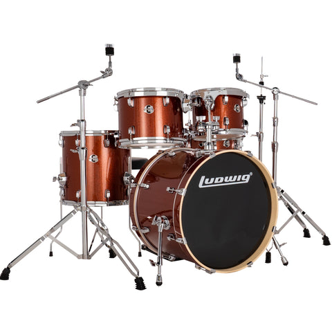 Ludwig Evolution 5pc Acoustic Drum Set with 20" Bass Drum Copper