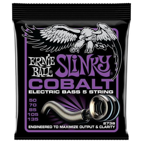 Ernie Ball Power Slinky Cobalt 5-String Electric Bass Strings 50-135 Gauge