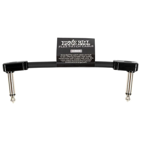 Ernie Ball Flex Patch Cable 3in - Black - Single