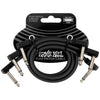 Ernie Ball Flex Patch Cable 12in - Black - 3 Pack