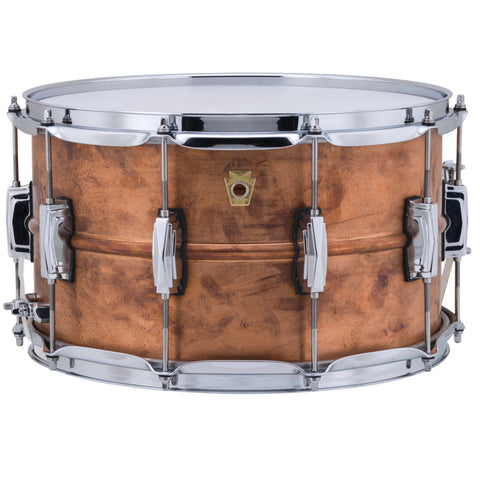 Ludwig LC608R Copper Phonic 8x14 "RAW "Natural Patina Shell, Imperial Lugs Snare Drum