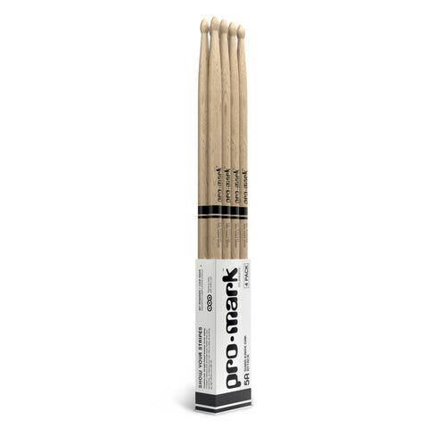 ProMark Classic Attack 5A Shira Kashi Oak Drumsticks, Oval Wood Tip, 4-Pack