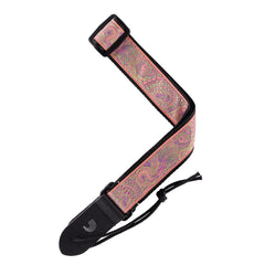 D'Addario Jacquard Ukulele Straps, Paisley Pink/Green