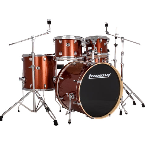 Ludwig Evolution 5pc Acoustic Drum Set with 22" Bass Drum Copper