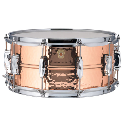 Ludwig LC662K Copper Phonic 6.5x14 Hammered Smooth Polished Shell, Imperial Lugs Snare Drum