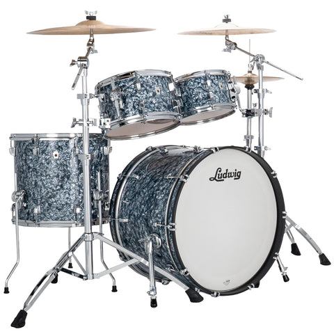 Ludwig NeuSonic Rapid MOD2 4-piece Acoustic Drum Set Shell Pack Steel Blue Pearl