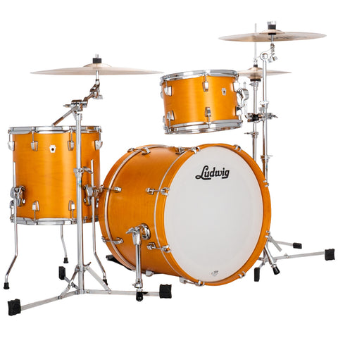 Ludwig NeuSonic Downbeat 3-piece Acoustic Drum Set Shell Pack Satin Golden