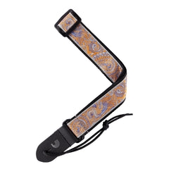 D'Addario Jacquard Ukulele Straps, Paisley Grey/Orange