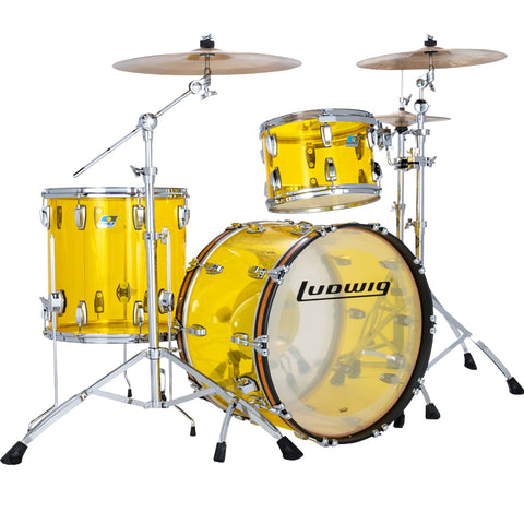 Ludwig Vistalite Fab 3-piece Acoustic Drum Set Shell Pack Yellow