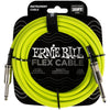 Ernie Ball Flex Instrument Cable Straight/Straight 20ft - Green