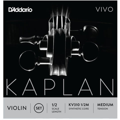 D'Addario Kaplan Vivo Violin String Set, 1/2 Scale, Medium Tension