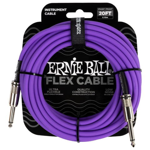 Ernie Ball Flex Instrument Cable Straight/Straight 20ft - Purple