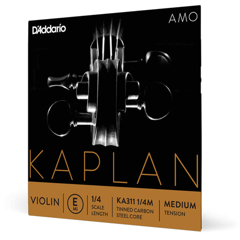 D'Addario Kaplan Amo Violin E String, 1/4 Scale, Medium Tension