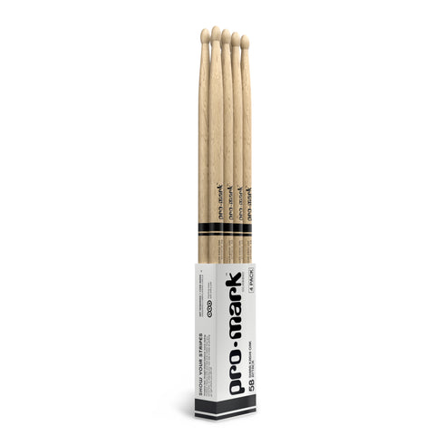 ProMark Classic Attack 5B Shira Kashi Oak Drumsticks, Oval Wood Tip, 4-Pack