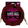 Ernie Ball Braided Instrument Cable Straight Straight 25ft - Red/Black