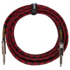 Ernie Ball Braided Instrument Cable Straight/Straight 18ft - Red/Black