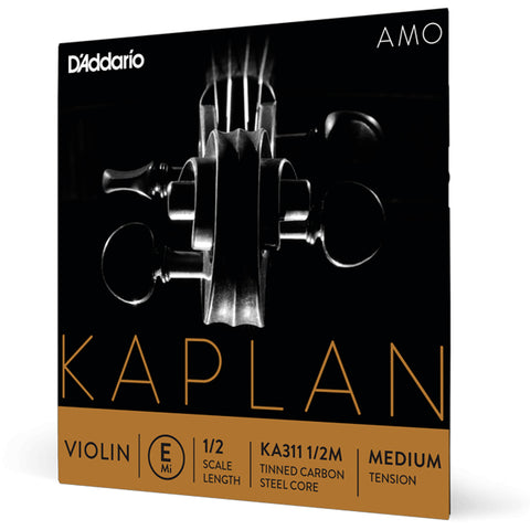 D'Addario Kaplan Amo Violin E String, 1/2 Scale, Medium Tension