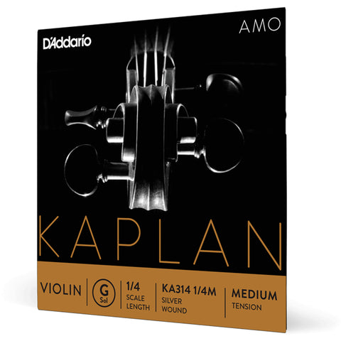 D'Addario Kaplan Amo Violin G String, 1/4 Scale, Medium Tension