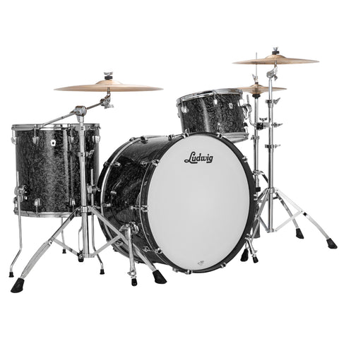 Ludwig NeuSonic Pro Beat 3-piece Acoustic Drum Set Shell Pack Ebony Pearl