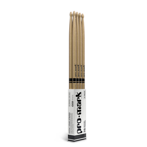 ProMark Classic Forward 7A Hickory Drumsticks, Oval Wood Tip, 4-Pack