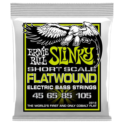 Ernie Ball Slinky Cobalt Flatwound Short Scale Electric Bass Strings 45-105