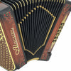 Alacran Accordion 34 Button 12 Bass 3 Switches FBE Brown Wood Stain